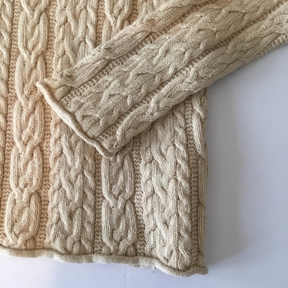 Ralph Lauren Cream Cable Knit Scoop Neck Sweater - Picture 2 of 11